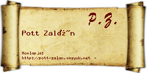 Pott Zalán névjegykártya